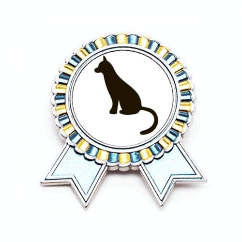 Broche chat noir bijou vêtement métal animal mignon taille M accessoire mode femme et homme