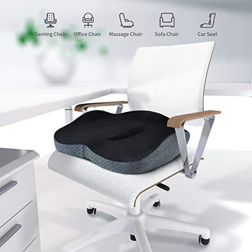 Large Seat Cushion 3D Full Wrap Office Chairs Cushions - Supportive Memory Foam Butt Pillow For Sciatica Pain Relief, Coccyx Seat Cushion For Tailbone Lower Back Pain For Home, Office And Car (Black) #TOP7