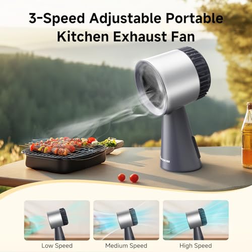 Image of AAOBOSI Portable Range Hood,Desktop Range Hood with Larger Caliber,3 Speed Kitchen Exhaust Fan, Low Noise,Oil Collection Cup,10xAir&Oil Filters,Portable Kitchen Hood for Indoor&Outdoor,RV