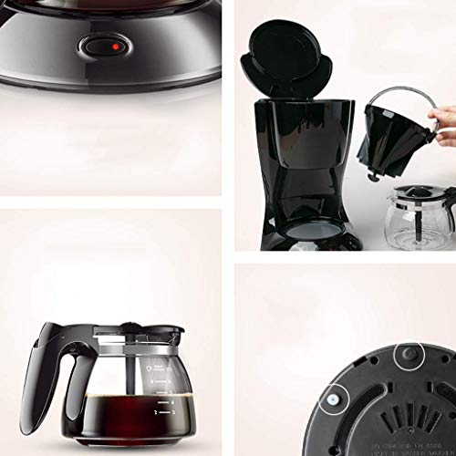 5-Tassen-Kaffeemaschine, Kaffeemaschine Home Drip Automatische kleine Kaffeemaschine (Schwarz) – Bild 7