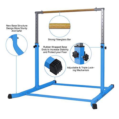 gymmatsdirect Gymnastics Junior Training Bar Pro Height Adjustable Horizontal Kip Bar for Kids Home Practice