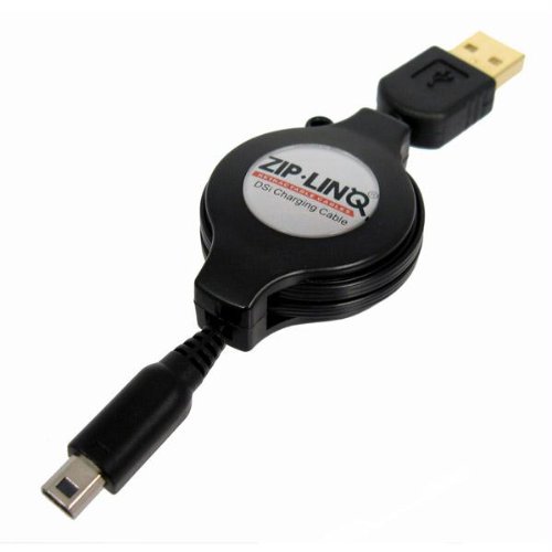 Cables Unlimited ZIP-GAME-DSI-B Ziplinq 46" Retractable Charging Cable for Nintendo DSi