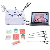 MOFOCO Simulador de Entrenamiento laparoscópico con cámara HD y 8 módulos de Entrenamiento, 4 Instrumentos de Entrenamiento para Estudiantes y residentes.