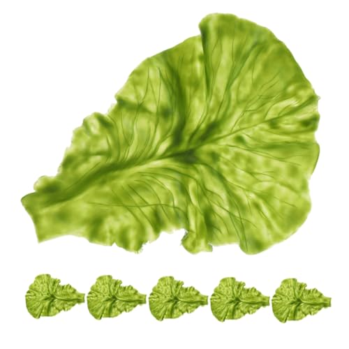 INOOMP 6pcs Artificial Lettuce Leaves: Realistic Faux Lettuces Fake Vegetables - Simulation Vegetable Model Props for Home Decoration Display