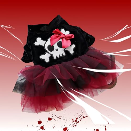 Disfraz Halloween para perro pequeño vestido Skull Lolita miniatura 4