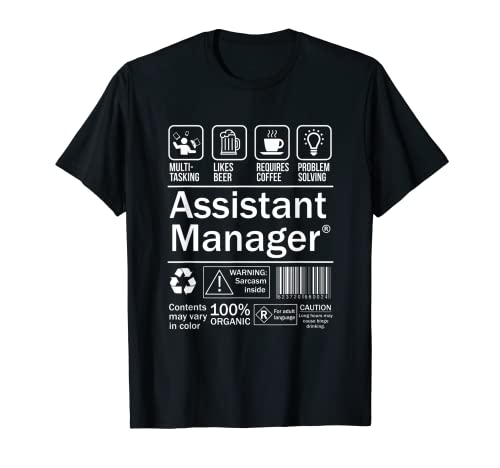 Assistant Manager Product Label T-Shirt Hombres Mujeres Camiseta