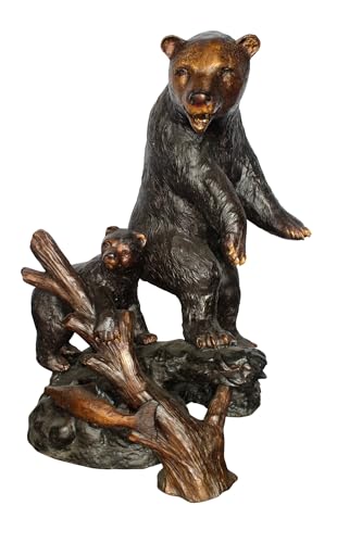 Estatua Grande de Oso y Cachorro en Bronce