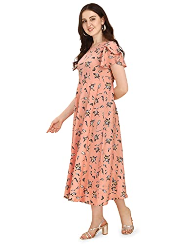 Image of OOMPH! Dress for Women Stylish | One Piece for Women Long | Trendy Long One Piece Summer Outfit | Lightweight Flared Maxi Dress for Casual & Holiday Wear