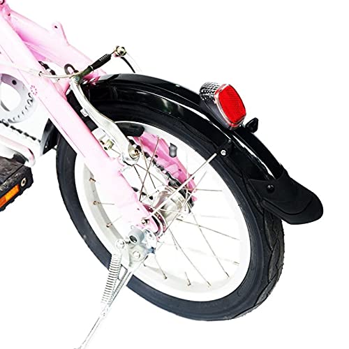 Set Parafanghi Per Bici Pieghevole 14 Pollici – Anteriore E Posteriore In Plastica Cromata Con Staffa In Acciaio, Luce Posteriore Inclusa