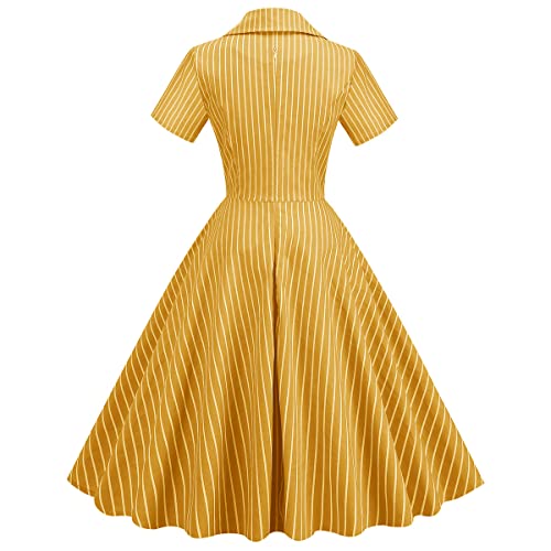 Image of 50s Dresses for Women Vintage 1950s Notch Lapel Cocktail Dress Retro 60s Rockabilly Audrey Hepburn Tea Party Dress