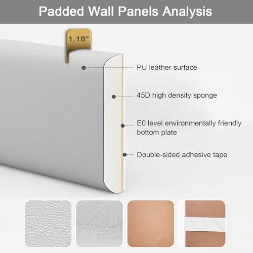 Cabecero acolchado rosa 200x50cm con paneles 3D autoadhesivos para camas de matrimonio 3