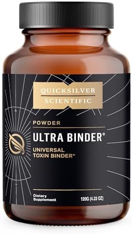 Quicksilver Scientific Ultra Binder Powder – Multi Toxin Binder with Bentonite Clay Powder, Zeolite Detox & Charcoal – Supplement for Gut Support & The Body’s Toxin Removal Process (120g)