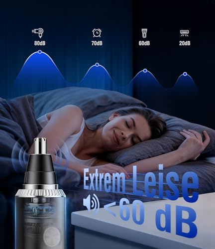 Nasenhaartrimmer 3 in 1 Nasenhaartrimmer Herren Nasentrimmer Nasenhaarschneider USB Wiederaufladbar...