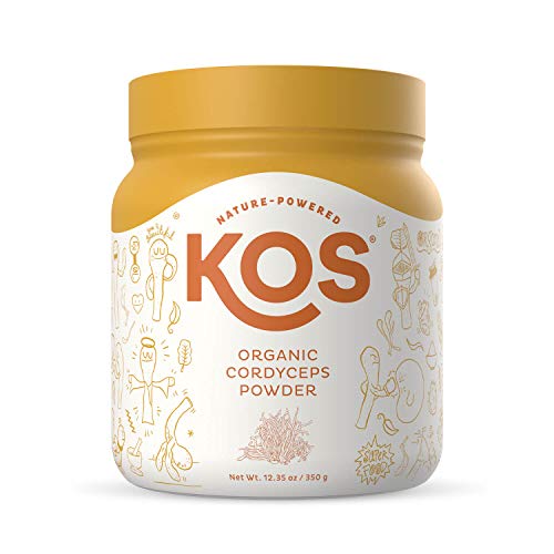 KOS Organic Cordyceps Powder - Potent, Dual-Extracted Cordyceps Mushroom Powder - Endurance & Energy Supplement, Immune Support - 12.35 oz.