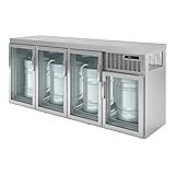GGM Gastro | BGKDC4 | Fasskühler - 4x50 L Fässer - 2100x600mm - mit 4 Glastüren