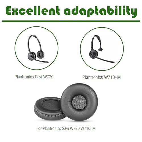 Almohadillas de repuesto para auriculares Savi W720 compatibles con auriculares Plantronics Savi W720 W710-M Mono, con cubierta de cuero proteico miniatura 2