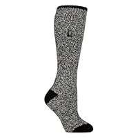 HEAT HOLDERS Womens Thermal Welly Socks Long Thick Brushed Inner Boot Socks (5-9, Black Twist)