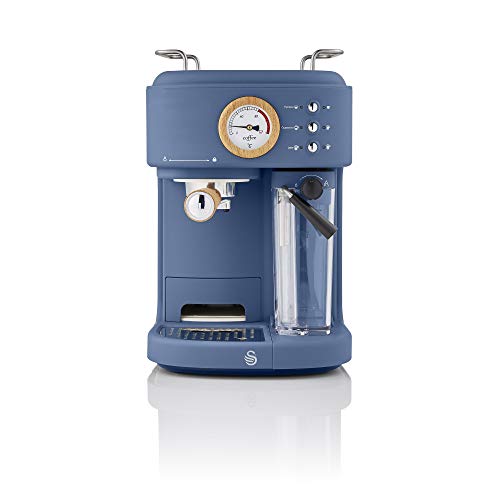 Swan-Nordic-One-Touch-Espresso-Machine-Blue-15-Bars-of-Pressure-Milk-Frothing-Steamer-17L-Tank-Scandi-style-SK22150BLUN