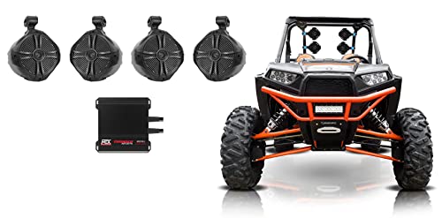 Rockville Set: 4 Parlantes 8" Marina 300W con Amplificador 400W