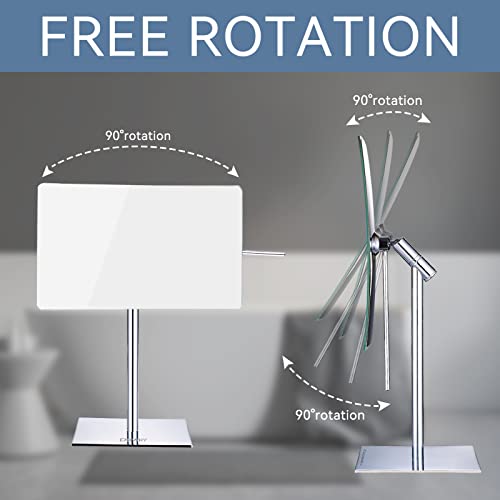 Dowry 5X Tabletop Magnifying Makeup Mirror Adjustable Rectangular Vanity Mirror For Bedroom 304 Stainless Steel Polished Chrome #TOP4