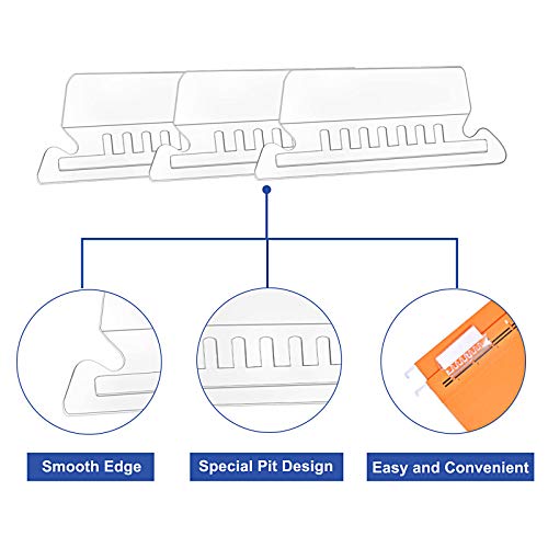 File Folder Tabs, 100+200 Sets Hanging File Folder Tabs With Inserts For Hanging Folders, 2 Inch Clear Plastic Hanging File Tabs For Quick Identification #TOP4