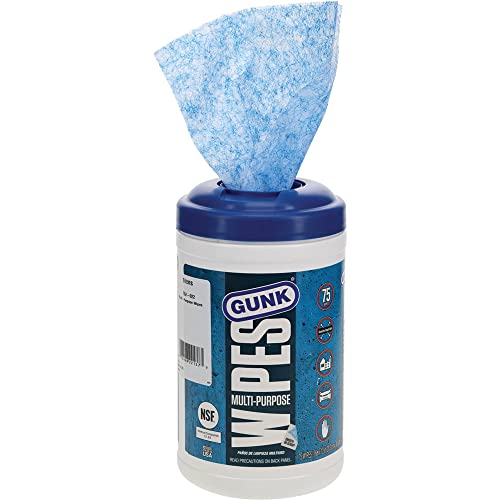 GUNK MPDW75 Multi-Purpose Degreasing Wipes 75-Count 8 x 12 inch 2-Sided Smooth or Scrubby Texture
