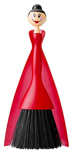 Vigar Carla Crumb Collector, 10-3/4-Inches, Red, Black