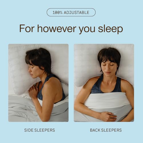 Image of Coop Home Goods Essence Cooling Crescent Down Alternative Pillow Set of 2, Queen Size Adjustable Cooling Pillow for Back & Side Sleepers, Cool-Touch Luxury Hotel Pillow, Oeko-TEX Certified