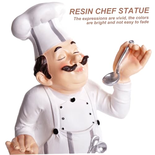 Estatua Chef Gordito Decoración Cocina Resina miniatura 2