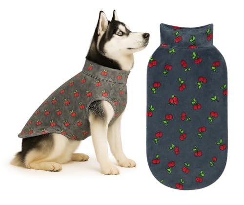 Image of The Pets Company Dog Winter Coat Jacket, Cloth, Windproof, Reversible, Light Weight, Washable, Ultra Warm Thick Fleece Lined Dog Vest for Cold Weather Protection, (Grey Cherry, Med - Large - 22 Inch)