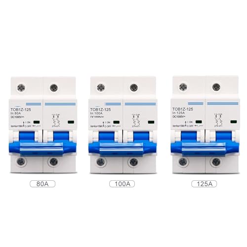 Disyuntor de 2 polos CC 1000V 80A interruptor de batería magnético térmico para paneles solares 2