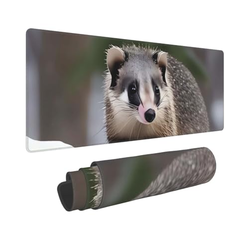 Tapis de souris de jeu XXL grand format imprimé opossum long sous-main pour bureau maison