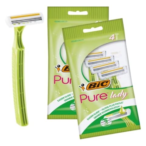 BiC Pure 3 Lady Razor Blades, Ladies Shavers, Women's Disposable Razors, Women Razor Blades, Sensitive Skin Razor, Bikini Trimmer Women, Razor for Women, - Bundle of 2 (Pack of 4) by TradeProvider® Cover
