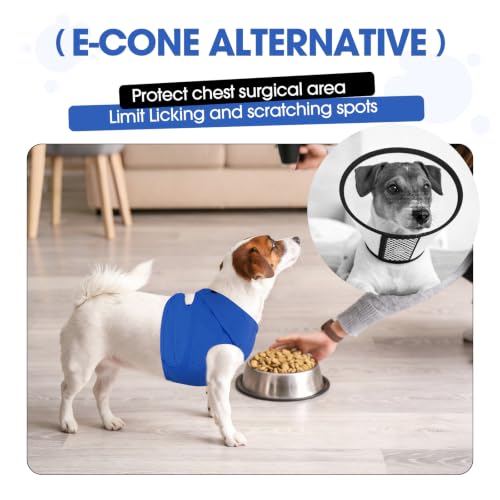 Image of BRKURLEG Chest Recovery Suit for Dogs, Chest Wound Cover, Blue XS