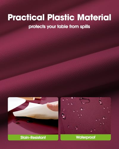 Image of Pureegg Plastic Table Cloth Disposable 54x108 Inch 10 Pack, Burgundy