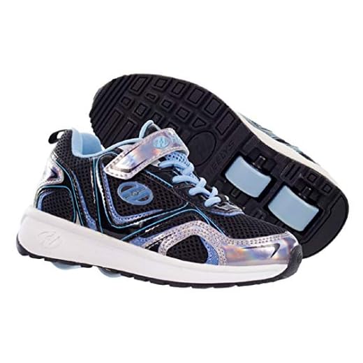 Heelys HE100028K - Heelys Rise x2 de Sintético para Chico, Color, Talla (34 EU, Black Silver Hologram Neon Blue)