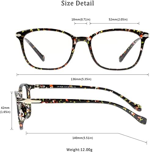 LifeArt Blue Light Blocking Glasses, Anti Eyestrain, Computer Reading Glasses for Women/Men, Anti Glare (Floral, +1.25 Magnification) - 2