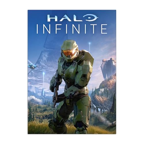 Displate Officiel Halo Game Métallique Fixation Magnétique Licence Officielle Image Affiche de Haute Qualité Halo Posters - Halo Infinite Poster hauteur 45...