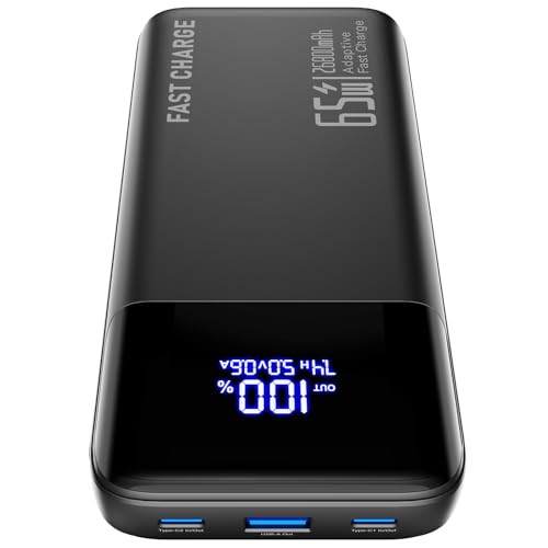 2025 Laptop Portable Charger Power Bank, 26800mAh 65W Compact USB C Laptop Power...