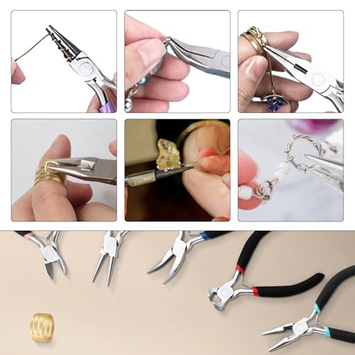 Image of End Cutting Jewelry Pliers,Nail Puller Tool for Carpenter,Repair and Crafts,Wire Wrapping Beading Crafts Pliers-Matte Handle