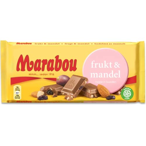 10 packs of 200g Marabou Chocolate - Frukt & Mandel