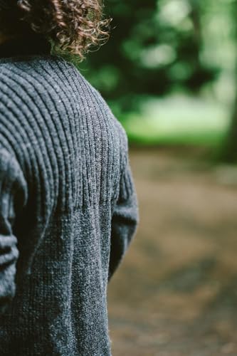 Men’s Thick Knit Pullover Sweater | Warm Ribbed Fleece-Lined Half-Zip Winter Jumper with High Collar – Black4