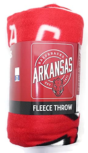 NORTHWEST NCAA Arkansas Razorbacks Fleece Throw Blanket, 50" x 60", Campaign