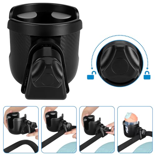 Image of Accmor Stroller Cup Holder, Drinks Holder Bike Walker Wheelchair | 360 Rotatable Attachment Accessories for Uppababy Nuna Doona Strollers Scooter