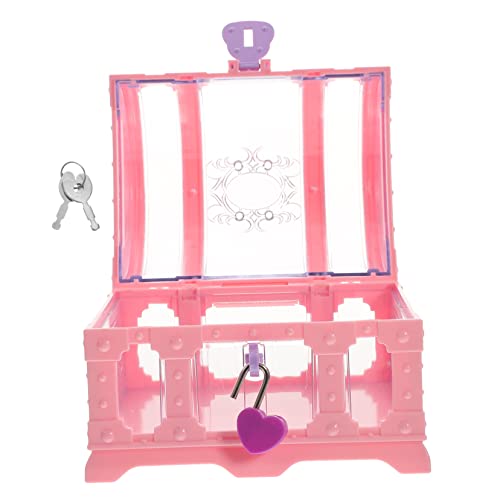 MUCKLILY Cofre para Niños Cerradura Caja de Almacenamiento de Plástico Cofre Pequeño Decorativo Juguetes Fiesta
