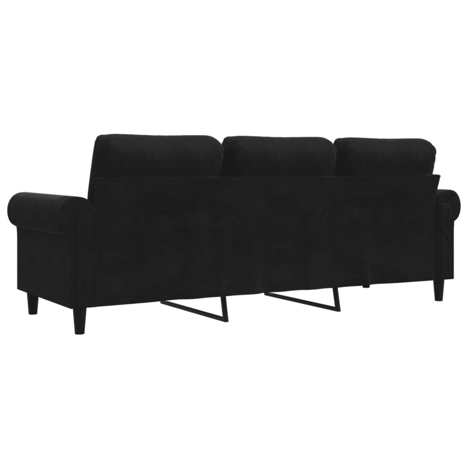 Divano a 3 Posti Nero 180 cm in Velluto,Divano da Soggiorno,Divano a 3 Posti,Divano Moderno,Divanetto da Salotto Moderno-359544