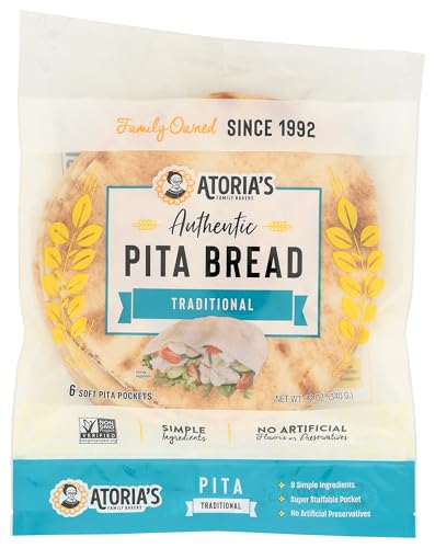 Atoria's Family Bakery, Pita Traditional 6 Count, 12 Ounce