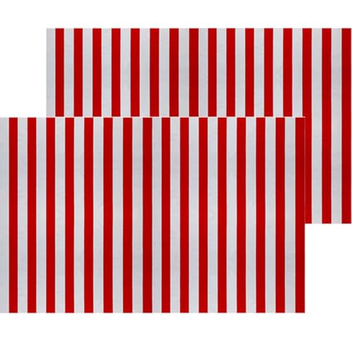 NUOBESTY Mantel de Plástico a Rayas Rojas y Blancas 2 Piezas 137X274 CM para Cubiertas de Mesa en Celebraciones y Cenas Festivas
