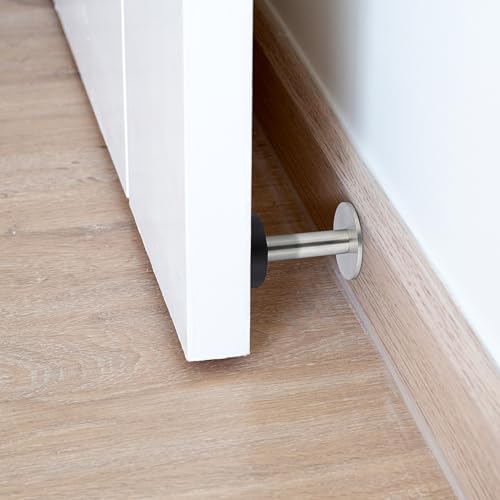 Topes de puerta autoadhesivos y de acero inoxidable para proteger tu hogar sin taladrar 6