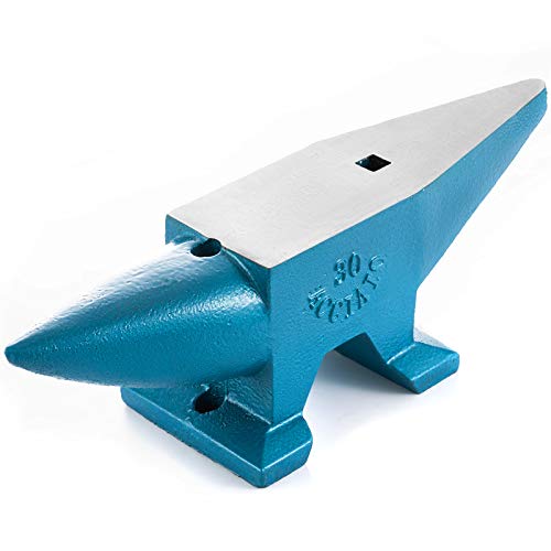 SmarketBuy 66 LBS Steel Anvil Blacksmith Single Horn Anvil Forged Rugged Steel Anvil with Holes for Metal Forming Jewelry Making Work Surface Bench Tool (66LBS)